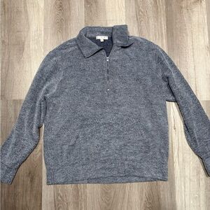 Nine Britton Charcoal Zip-Up Sweater. Size Medium.